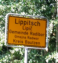Lausitzradtour -Ortsschild Lippitsch Foto Lausitzradtour